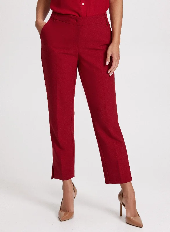 Emma Slit Hem Slim-Leg Pants – Short