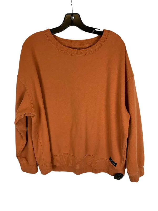 Sweatshirt Crewneck By Calvin Klein In Orange, Size: Xxl