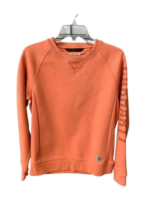 Sweatshirt Crewneck By Carhartt In Orange, Size: S