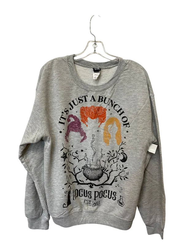 Sweatshirt Crewneck By Clothes Mentor In Grey, Size: L