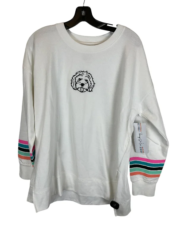 Sweatshirt Crewneck By Clothes Mentor In White, Size: Xl