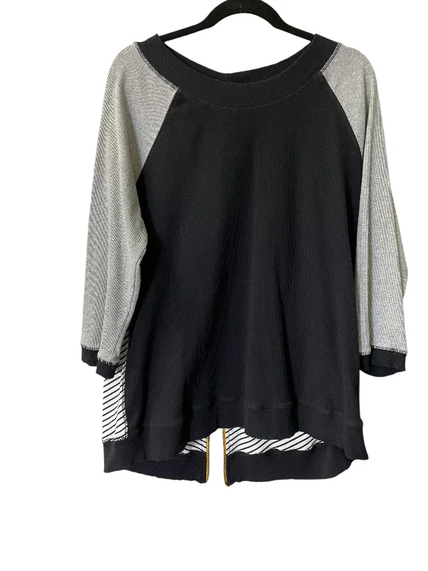 Sweatshirt Crewneck By Cmc In Black & Grey, Size: L