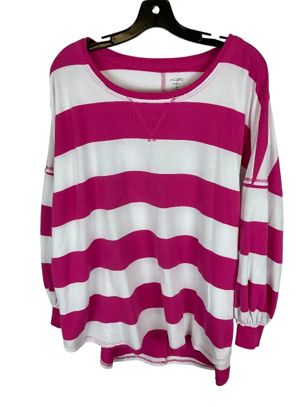 Sweatshirt Crewneck By Crown And Ivy In Striped Pattern, Size: 3x