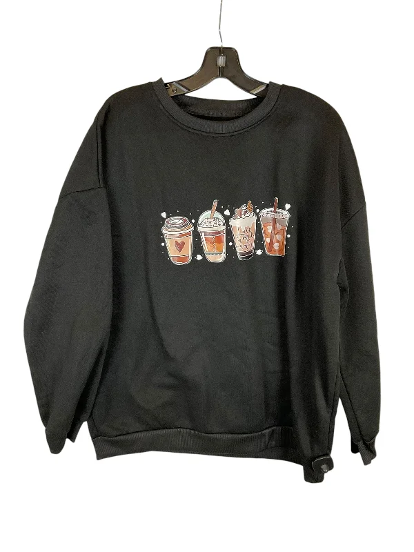 Sweatshirt Crewneck By Shein In Black, Size: 2x