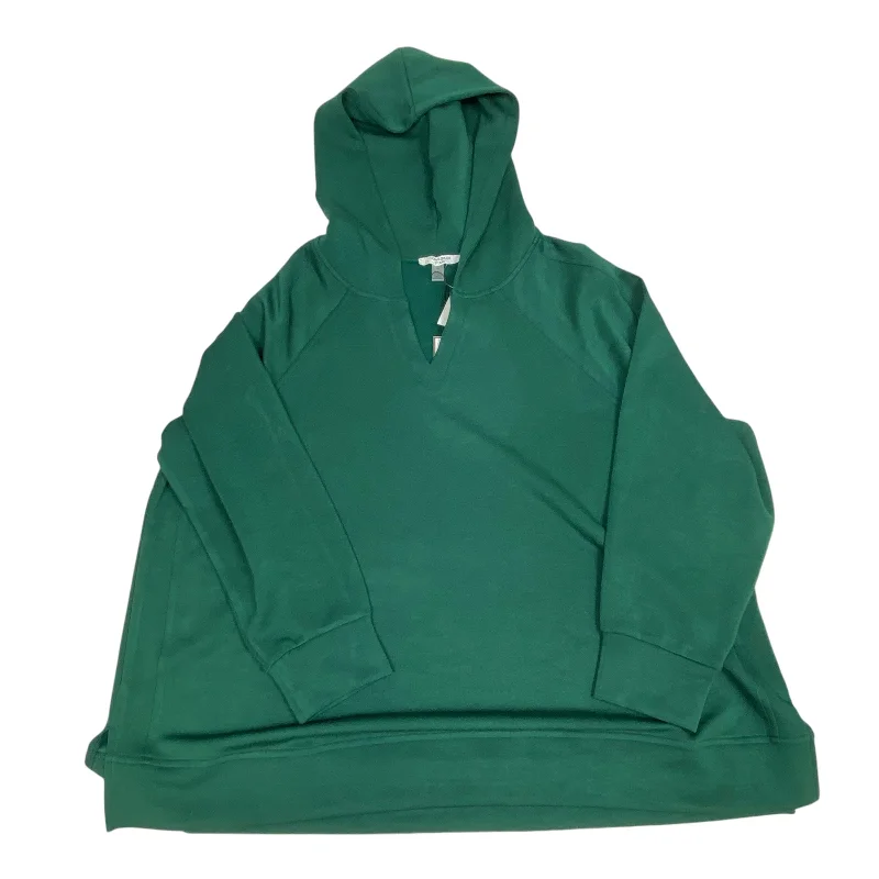 Sweatshirt Hoodie By Cable And Gauge In Green, Size: 2x