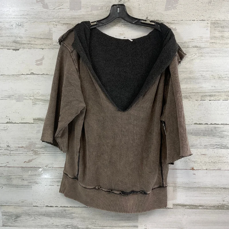 Sweatshirt Hoodie By Free People In Brown, Size: M