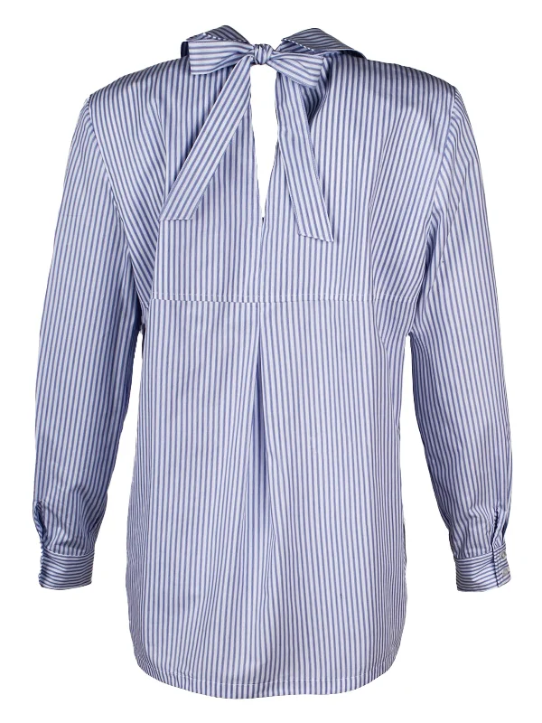 Sylvie Tie Back Shirt Blue White Stripe