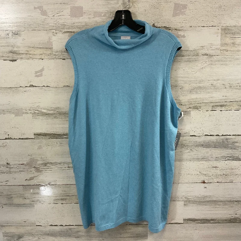 Top Sleeveless By Chicos In Blue, Size: Xl