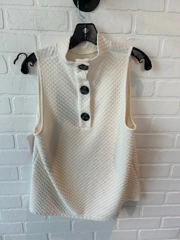 Top Sleeveless By Eri + Ali In Cream, Size: L