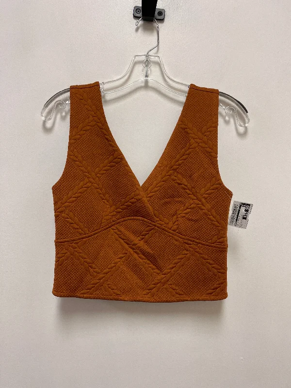 Top Sleeveless By Maeve In Brown, Size: M