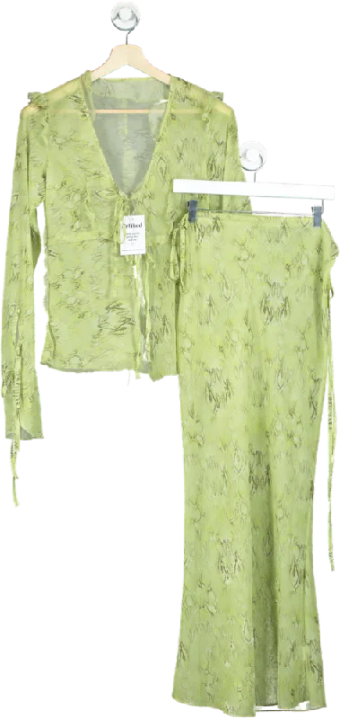 Unbranded Green Patterned Two-Piece Set UK M