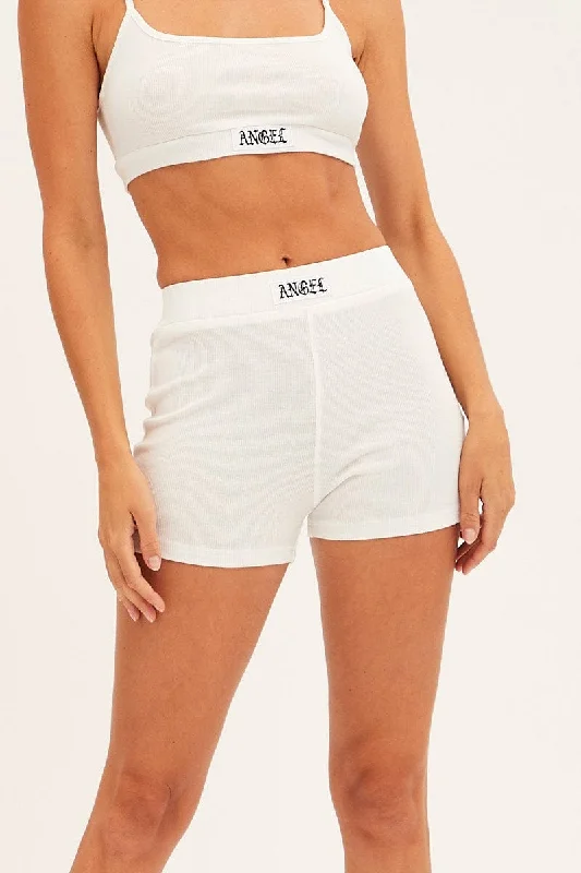 White Biker Shorts Activewear