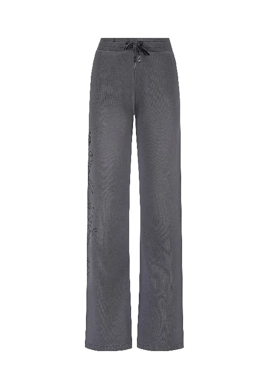 Womens Watchingfly Flared Trousers Pants - Washed Grey