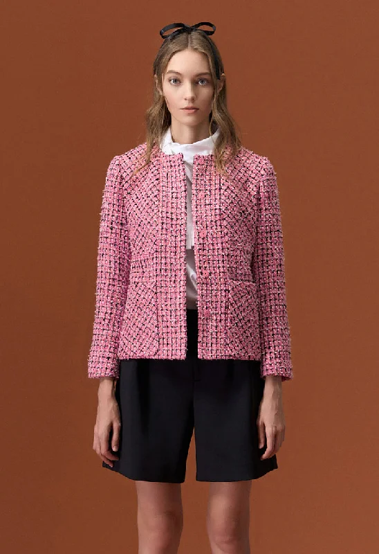 Pink Tweed Fly Jacket