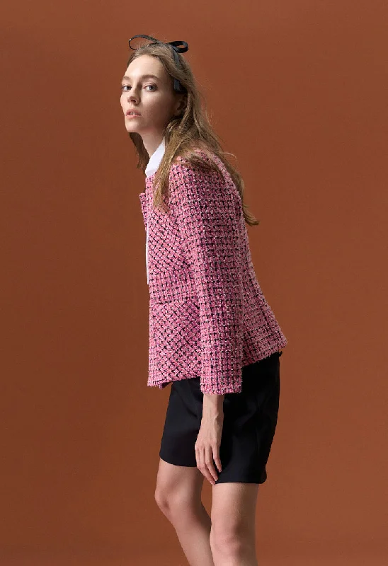 Pink Tweed Fly Jacket