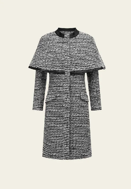 Mixed Grey Wool Cape Dress