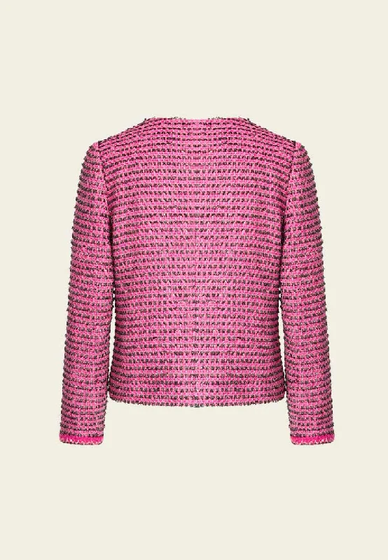 Fuchsia Lurex Tweed Short Jacket