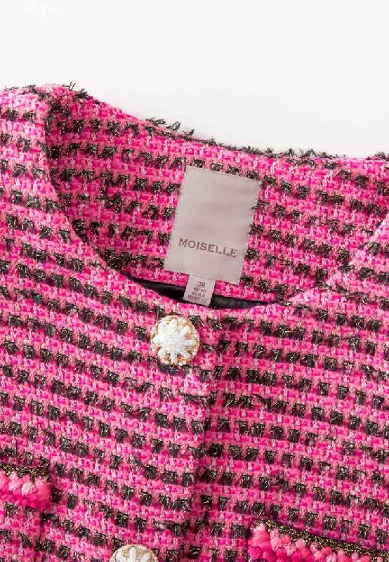 Fuchsia Lurex Tweed Short Jacket