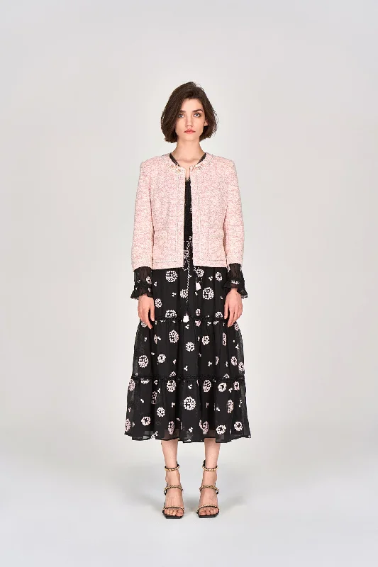 Digitized Pink Tweed Jacket