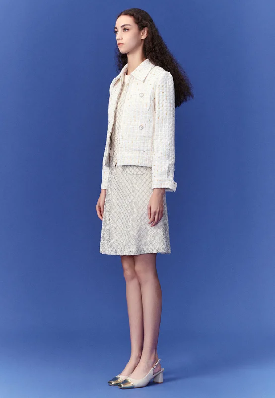 Frayed Slender Tweed Jacket